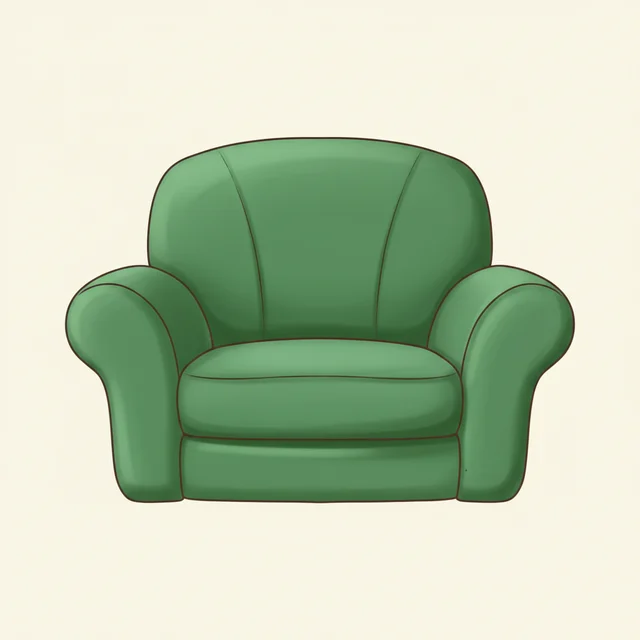 armchair — illustrated flashcard