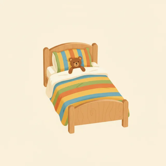 bed — illustrated flashcard