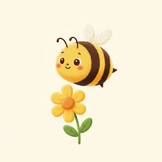 bee — illustrated flashcard