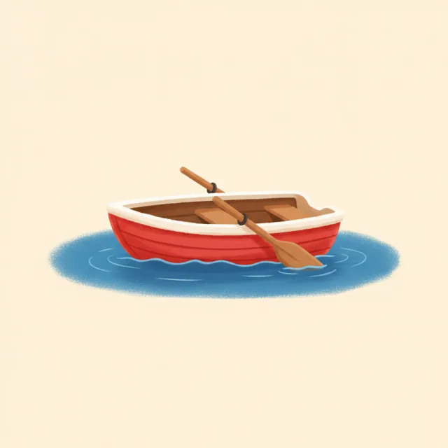 boat — illustrated flashcard