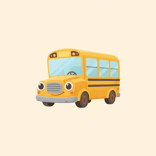 bus — illustrated flashcard