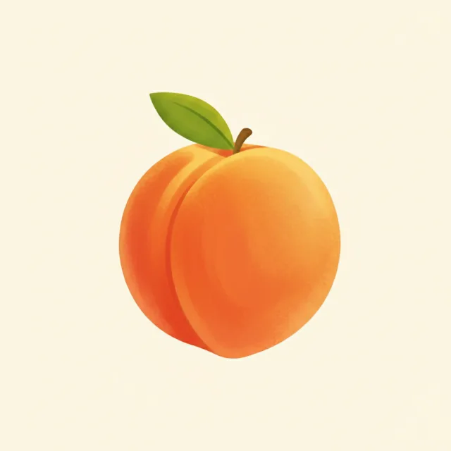 peach — illustrated flashcard