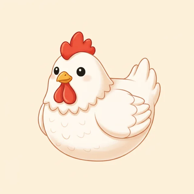 chicken — illustrated flashcard