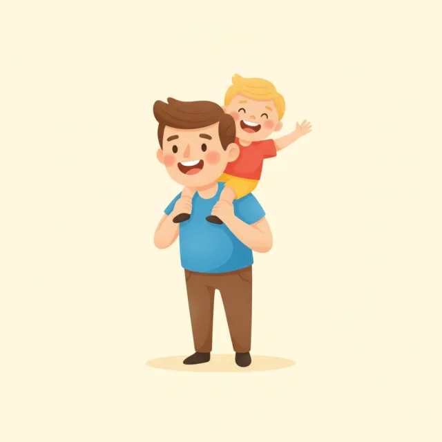 dad — illustrated flashcard