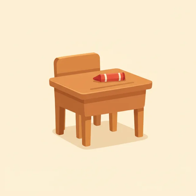desk — illustrated flashcard