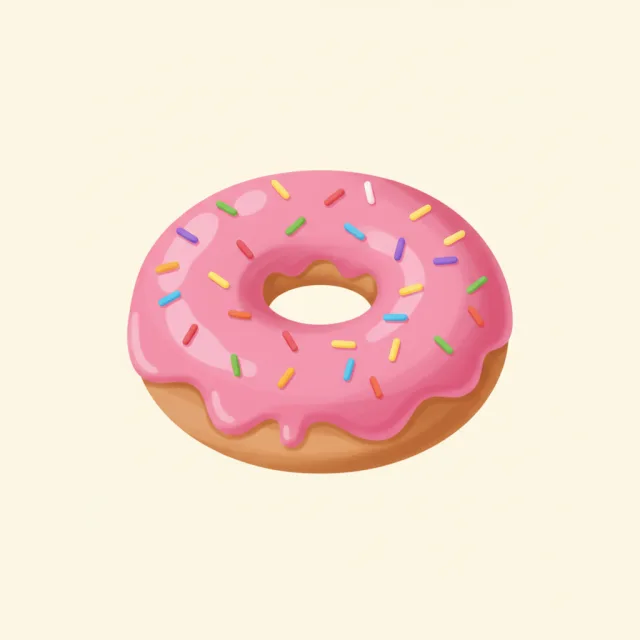 donut — illustrated flashcard