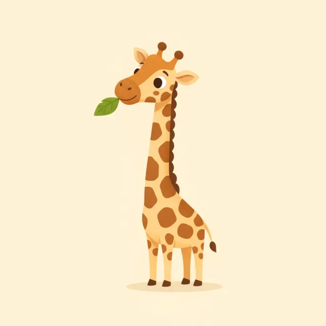 giraffe — illustrated flashcard