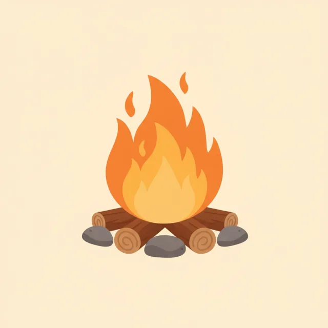 fire — illustrated flashcard