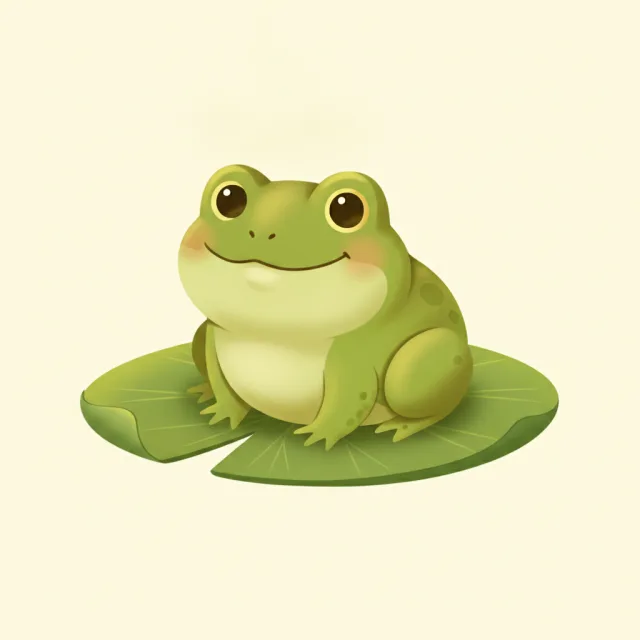 frog — illustrated flashcard