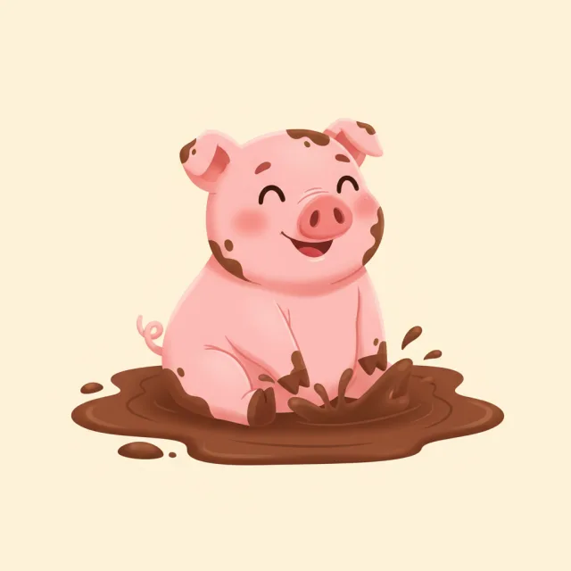 pig — illustrated flashcard