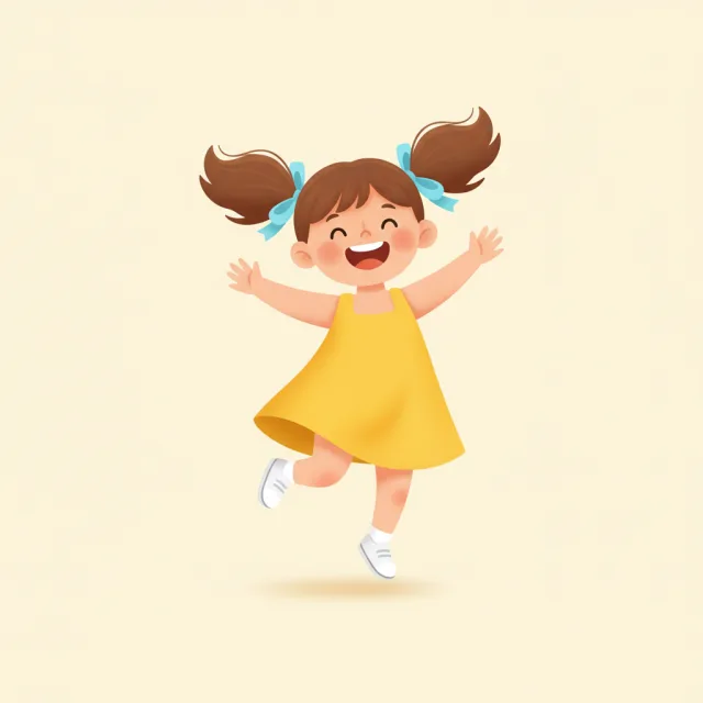 girl — illustrated flashcard