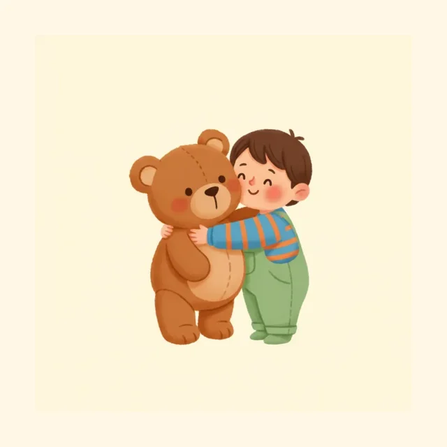 hug; illustrated flashcard
