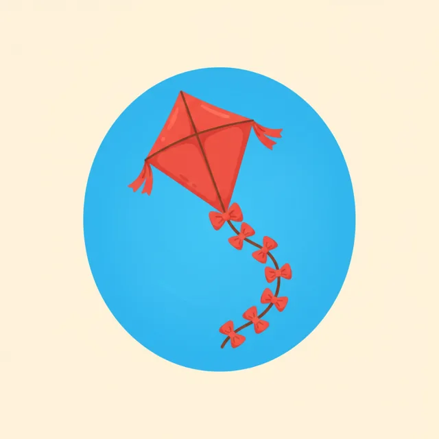 kite — illustrated flashcard