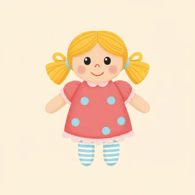 doll — illustrated flashcard