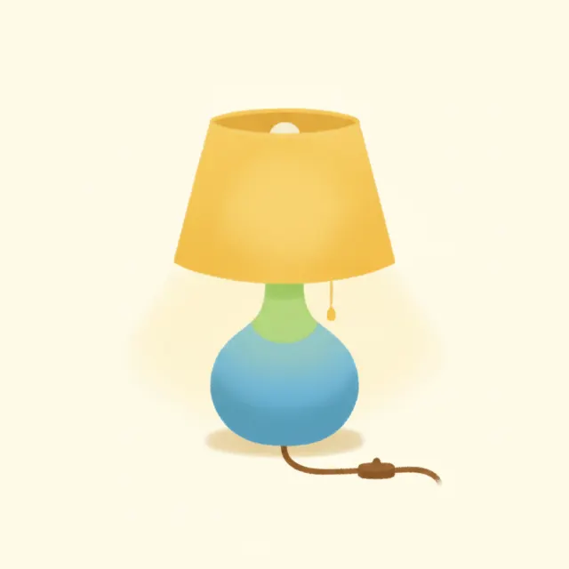 lamp — illustrated flashcard