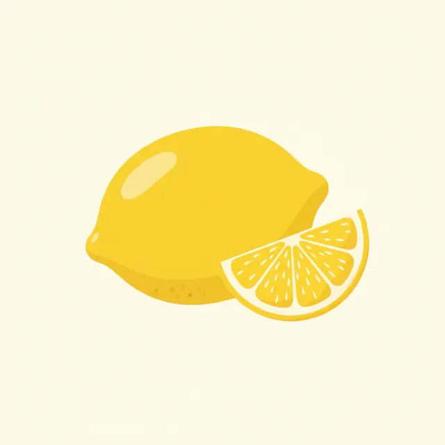 lemon — illustrated flashcard