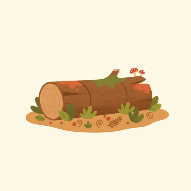log — illustrated flashcard