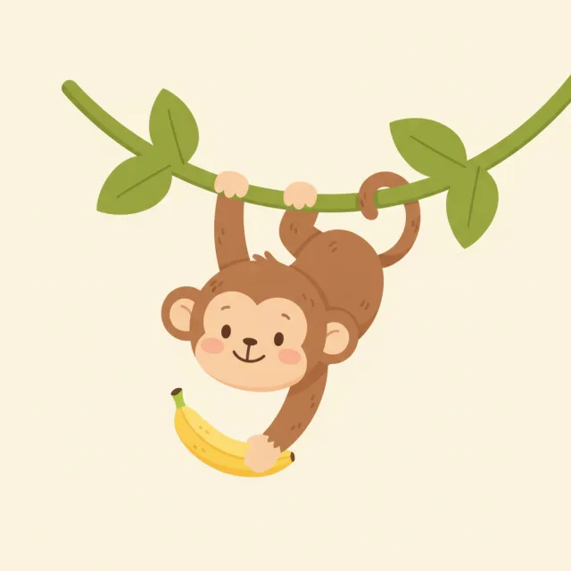 monkey — illustrated flashcard