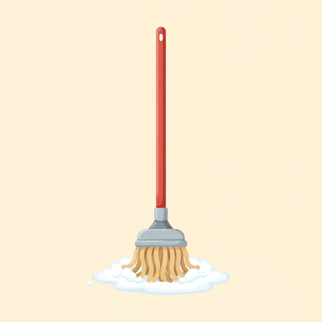 mop — illustrated flashcard