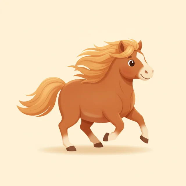 pony — illustrated flashcard