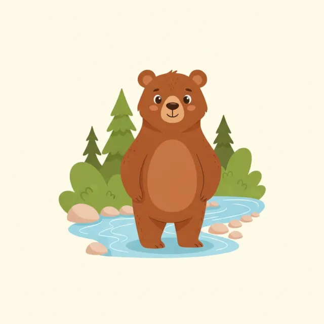 bear — illustrated flashcard