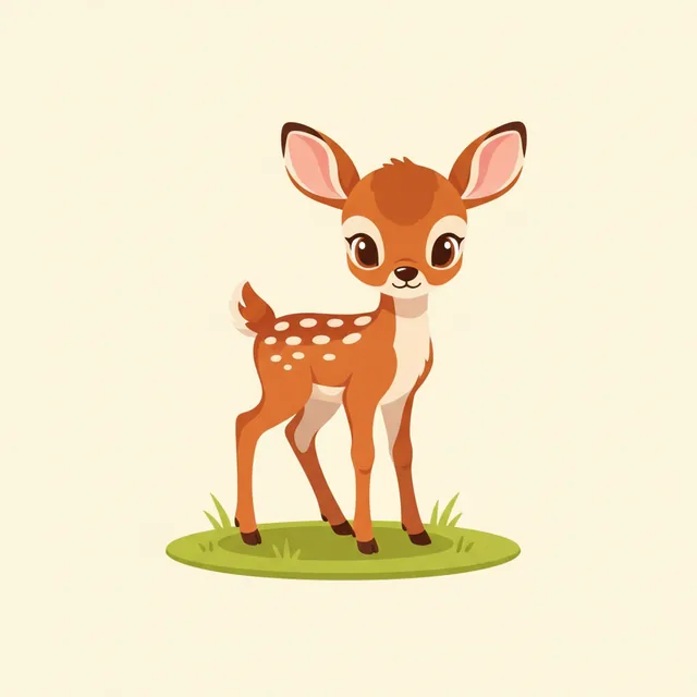 deer — illustrated flashcard
