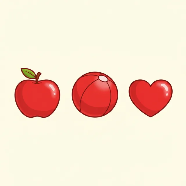 red — illustrated flashcard