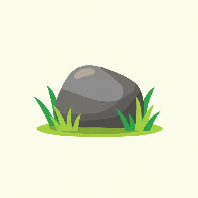rock — illustrated flashcard