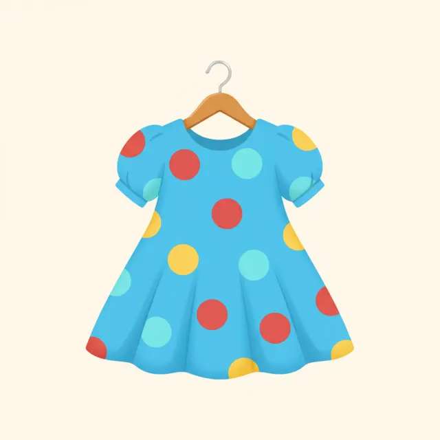 dress — illustrated flashcard