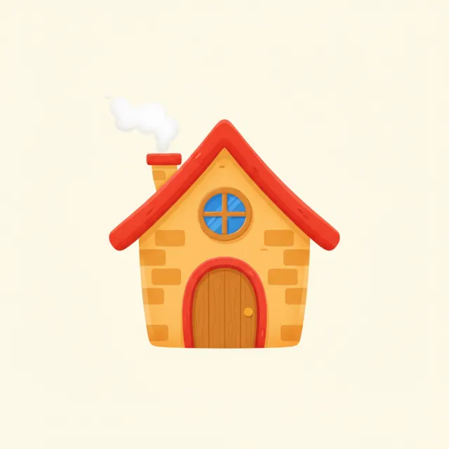 house — illustrated flashcard
