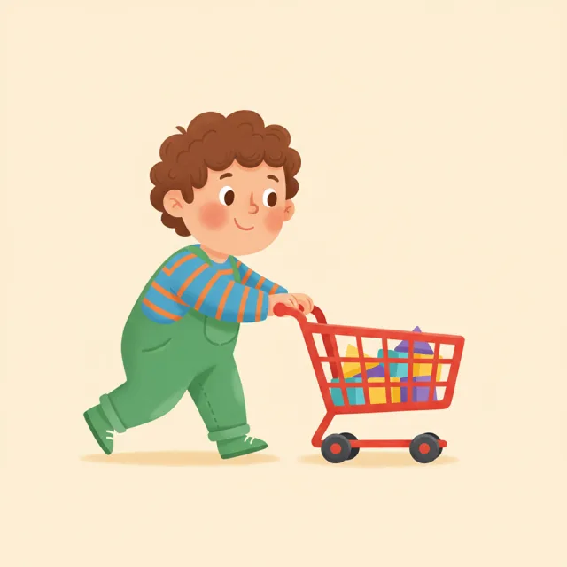 push — illustrated flashcard