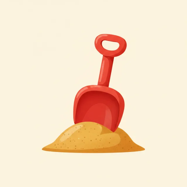 shovel — illustrated flashcard
