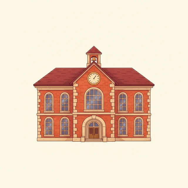 school — illustrated flashcard