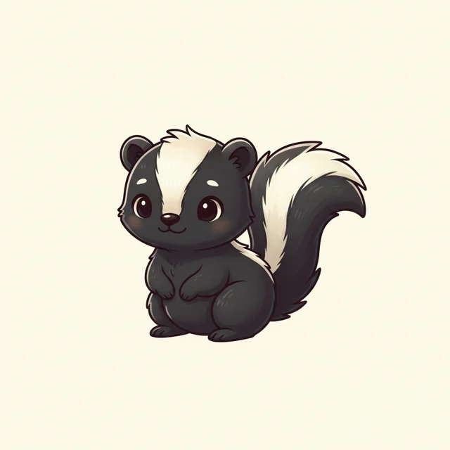 skunk — illustrated flashcard