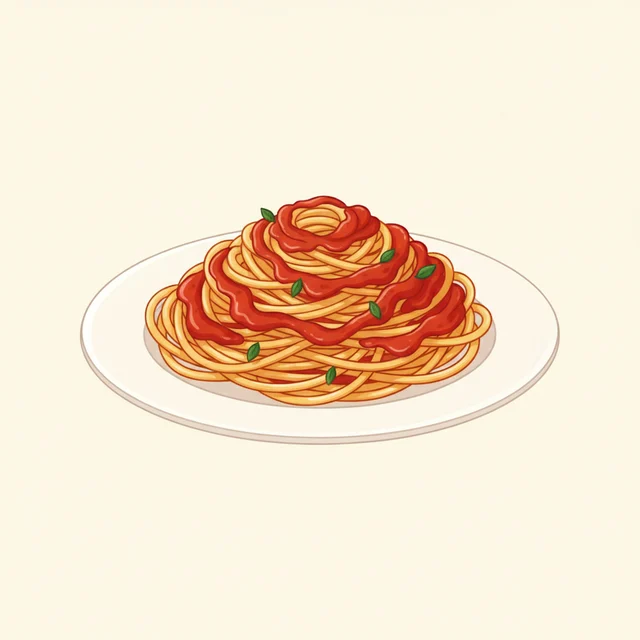 spaghetti — illustrated flashcard