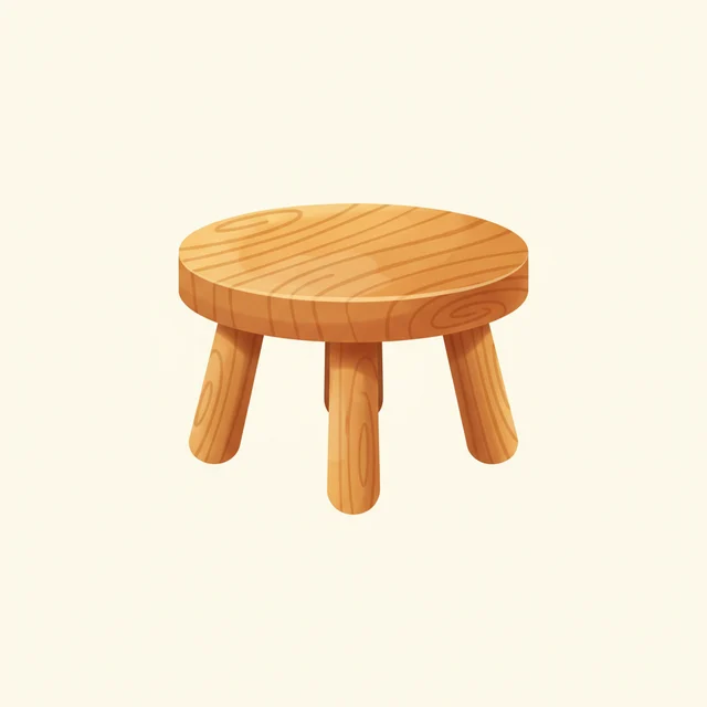 stool — illustrated flashcard