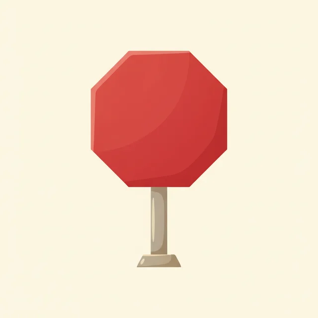 stop sign — illustrated flashcard
