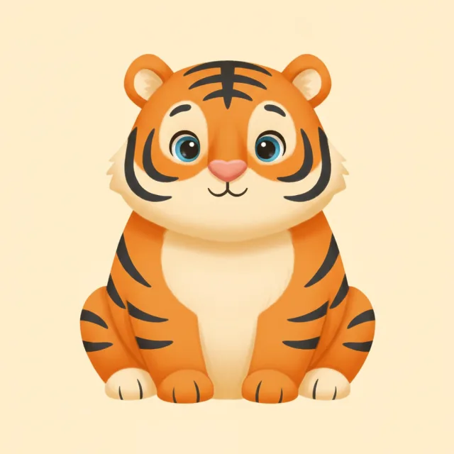 tiger — illustrated flashcard