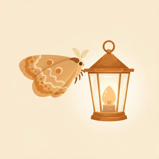 moth — illustrated flashcard
