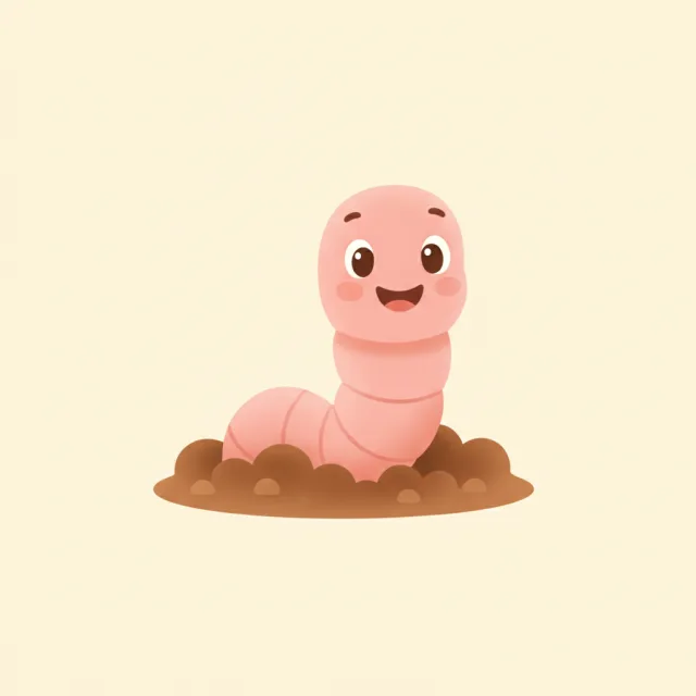 worm — illustrated flashcard