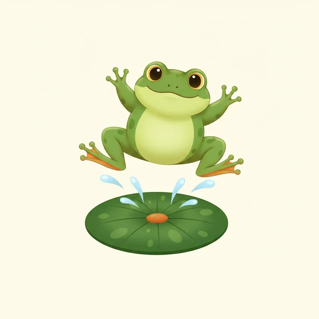 jumping — illustrated flashcard