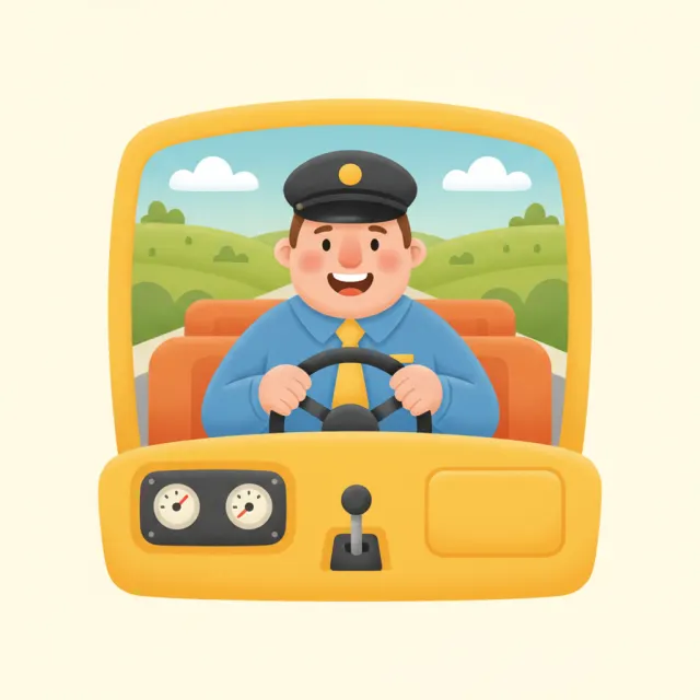 Who is driving? — illustrated flashcard