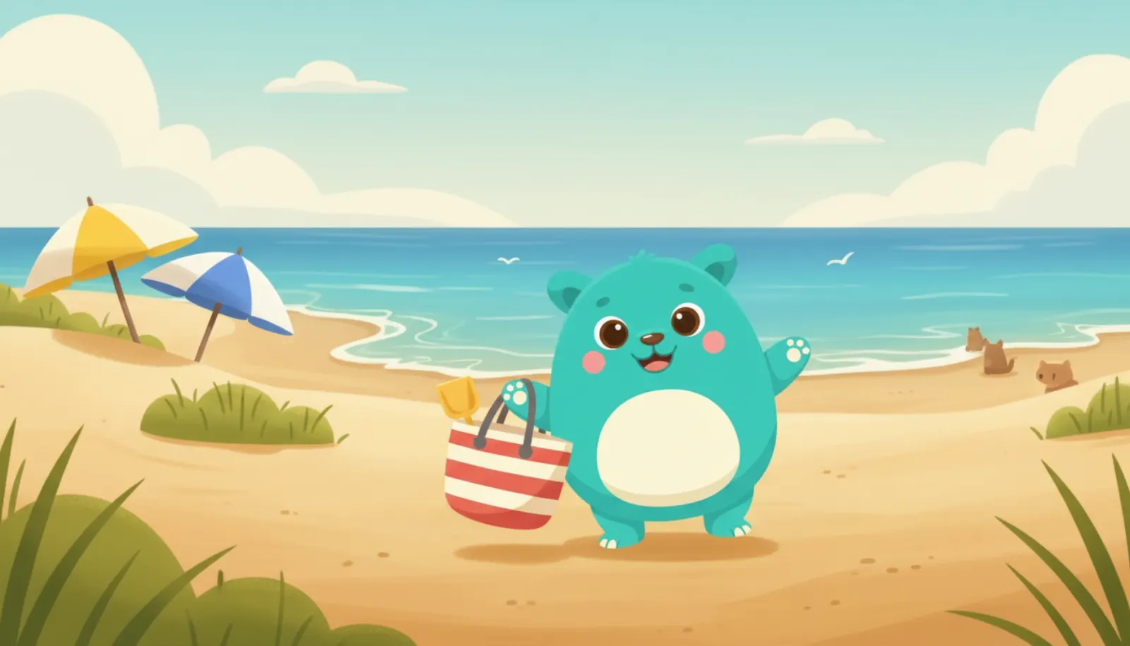Buddy’s Beach Day — sandcastle scene
